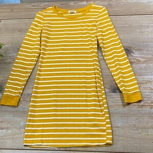 Heart Hips Yellow Striped Kids Dress